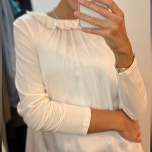 Banana republic white ivory top with satin and cotton